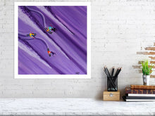 Load image into Gallery viewer, Ski art print - Purple powder - Skiing wall art

