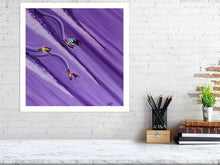 Load image into Gallery viewer, Ski art print - Purple powder - Skiing wall art