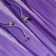 Load image into Gallery viewer, Skiing art prints - Purple Powder