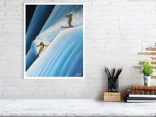 Load image into Gallery viewer, My Line - Snowboarding skiing art print
