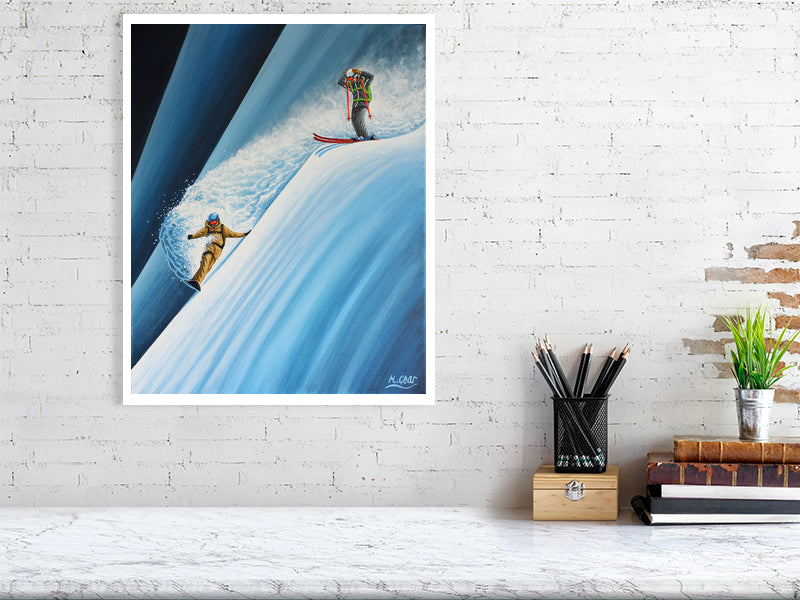 My Line - Snowboarding skiing art print