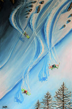 Load image into Gallery viewer, Skiing art print - Les filles au ski
