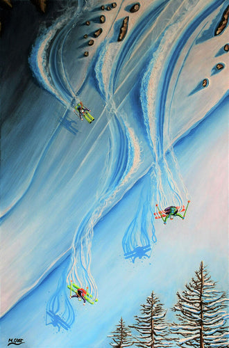 Skiing art print - Les filles au ski