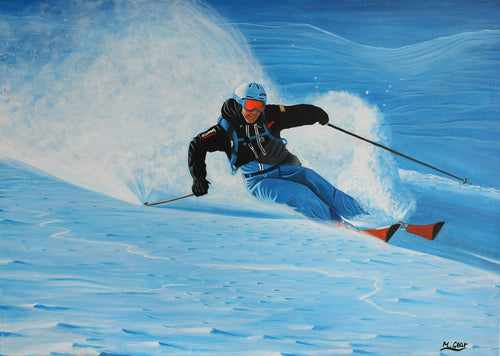 Ski art print - Wind Packed Paradise